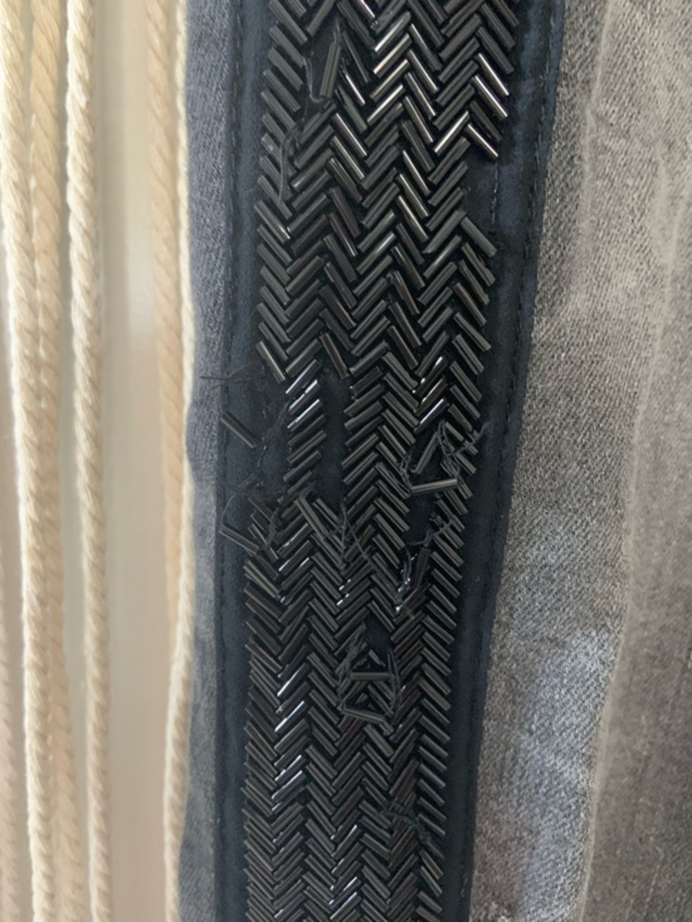 FREE PEOPLE Summer Solstice Tuxedo Distressed Washed Black Beaded Jeans 29 - Picture 10 of 15